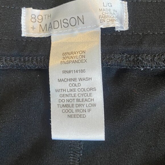 89th + Madison Black Pull-On Ankle Pants Sz L #269K - Picture 5 of 5